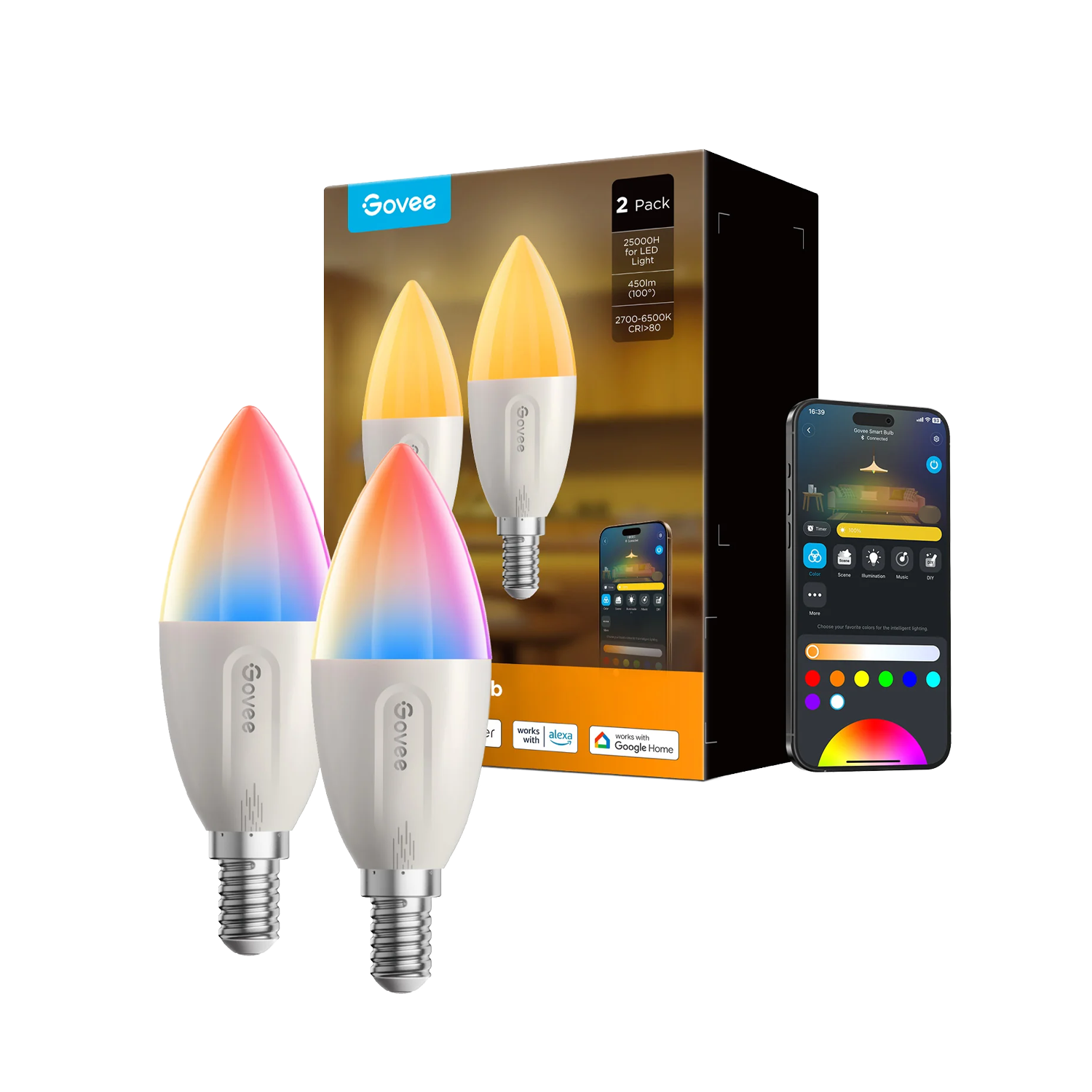 Govee E14 Smart Bulb RGBWW H600C - умная лампа с Matter