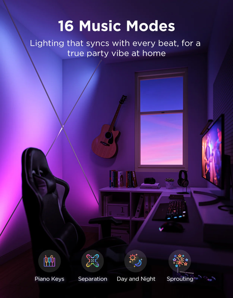 Govee LED лента с Skyline Kit H61B8 RGBWWIC 4 м - Matter, Alexa, DIY сегменты, 154 сцены 6974316995838 фото