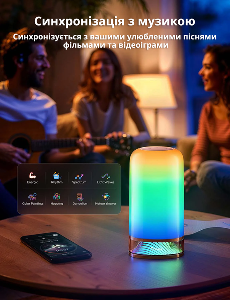 Розумна настільна лампа Govee H6022 Table Lamp 2 Aura RGBICWW, Wi-Fi + Bluetooth, Matter (H6022) H6022 фото