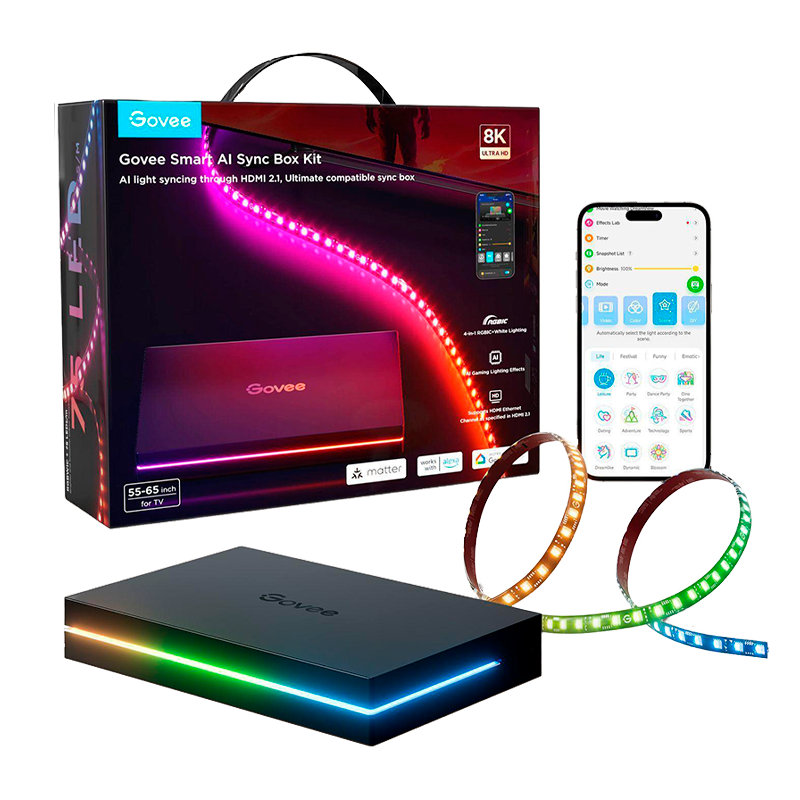 Набор Govee AI Sync Box Kit 2: HDMI-бокс и лента RGBWIC
