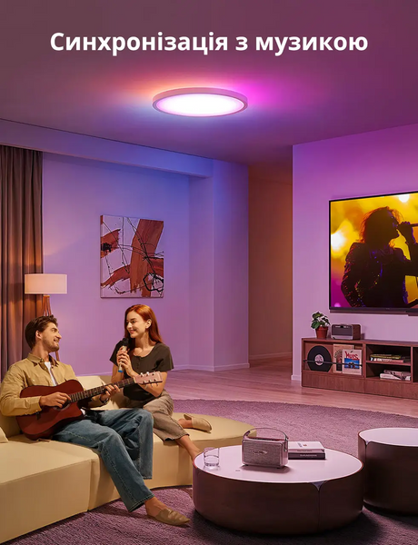 Розумний стельовий світильник Govee 12" Smart Ceiling Light RGBWW+RGBIC Wi-Fi/Bluetooth (H80A1C01) H80A1C01 фото