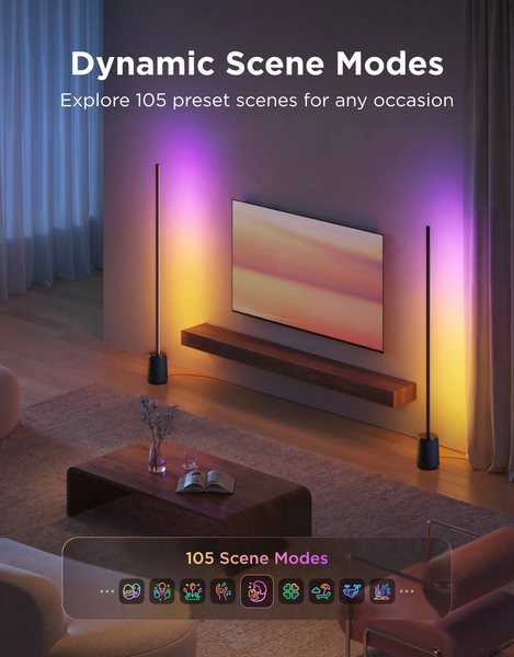 Govee Floor Lamp 3 Lite - розумний підлоговий світильник з RGBICWW і Matter H16C0 фото