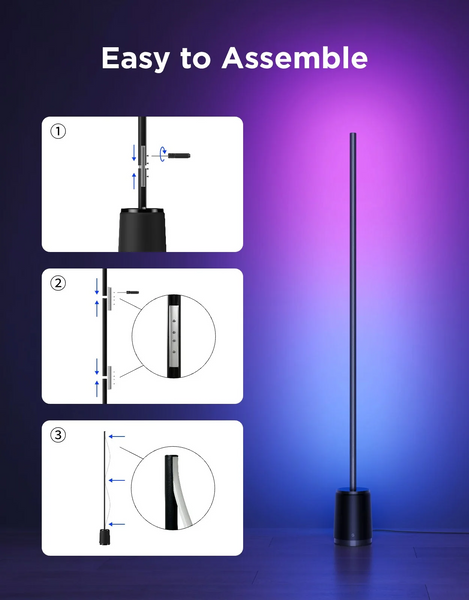 Govee Floor Lamp 3 Lite - розумний підлоговий світильник з RGBICWW і Matter H16C0 фото
