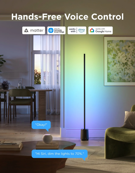 Govee Floor Lamp 3 Lite - розумний підлоговий світильник з RGBICWW і Matter H16C0 фото