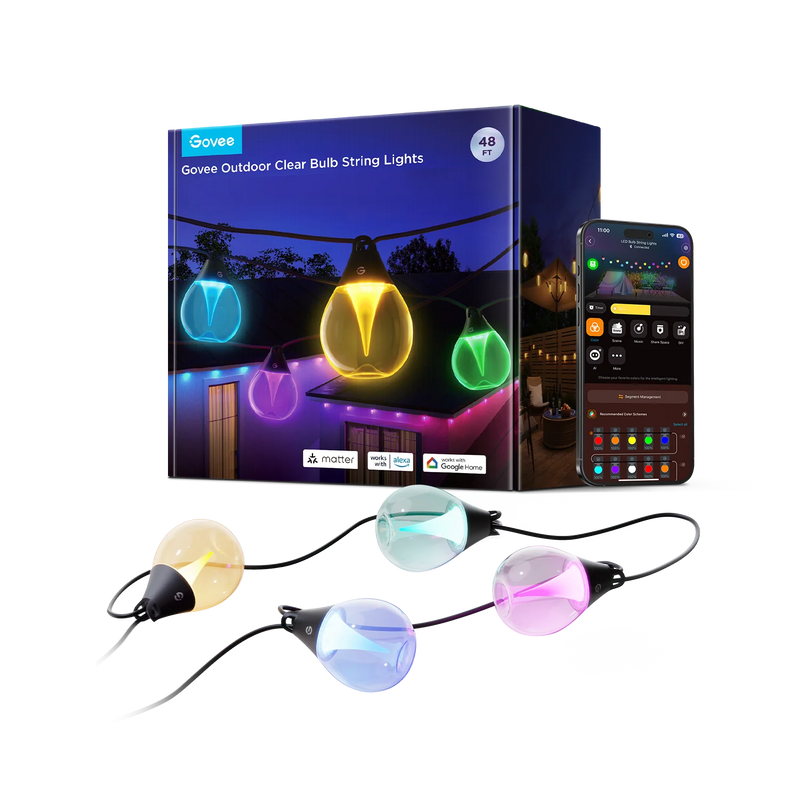 Вулична гірлянда Govee Outdoor Clear Bulb String Lights з прозорими лампами