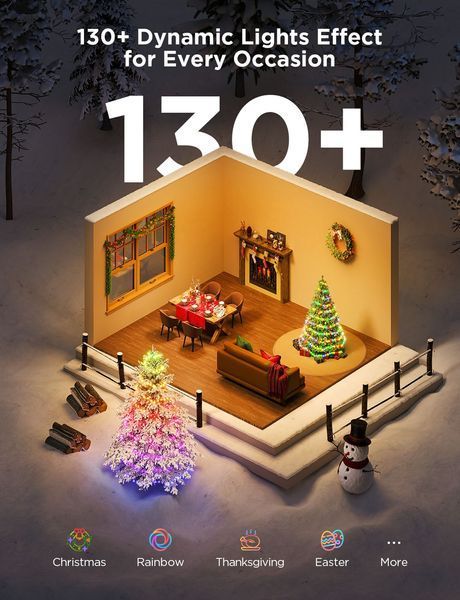 Govee H80C4 String Lights 2S - Светодиодная гирлянда 20м RGBWIC H80C4C41 фото